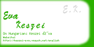 eva keszei business card